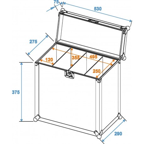 Flightcase 4x SLS Size M Roadinger 31000900