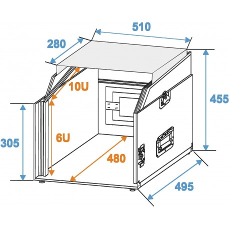 Case DJ cu suport pentru notebook Roadinger Special Combo Case LS5 Laptop-Desk, 6U