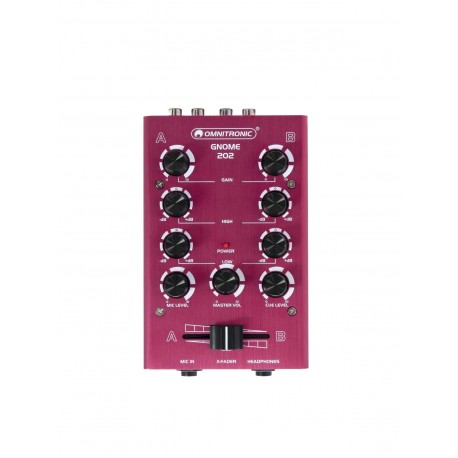 Mini-mixer DJ cu 2 canale, roz, Omnitronic GNOME-202 Pink