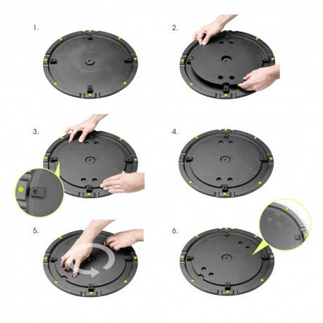 Baza rotunda alba pentru distantiere M20, Gravity WB 123 W