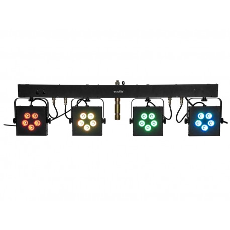 Bara cu 4 proiectoare RGB+WW, telecomanda IR si geanta transport, EUROLITE LED KLS-902 Next Compact Light Set (42109860)