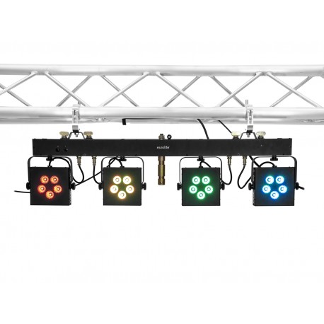 Bara cu 4 proiectoare RGB+WW, telecomanda IR si geanta transport, EUROLITE LED KLS-902 Next Compact Light Set (42109860)
