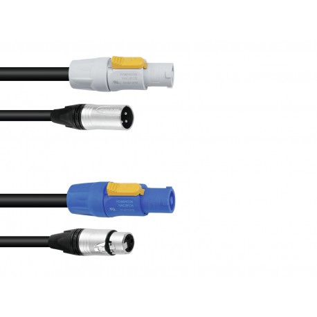 Cablu combi DMX + power 5m, PSSO Combi Cable DMX PowerCon/XLR 5m