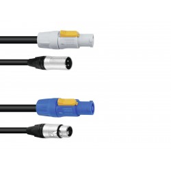 Cablu combi DMX + power 10m, PSSO Combi Cable DMX PowerCon/XLR 10m