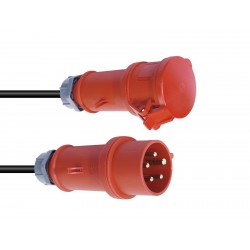 Power cable CEE rosu 10m, PSSO CEE Extension 16A 5x2.5 10m red