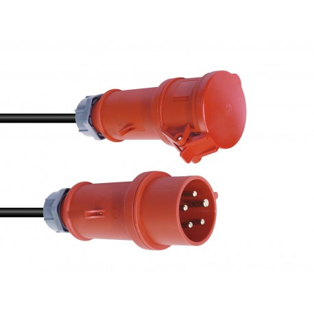 Power cable CEE rosu 25m, PSSO CEE Extension 16A 5x2.5 25m red