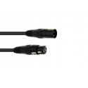 Cablu DMX 1 m, XLR mama la tata, 3 pini, EUROLITE DMX cable XLR 3pin 1m bk 