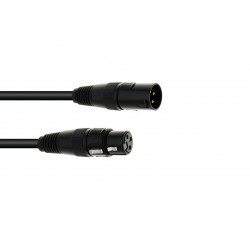 Cablu DMX 15 m, XLR mama la tata, 3 pini, EUROLITE DMX cable XLR 3pin 15m bk