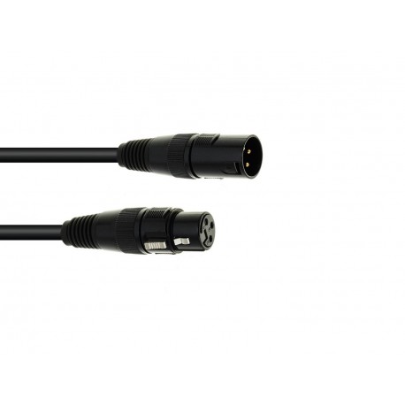 Cablu DMX 10 m, XLR mama la tata, 5 pini, EUROLITE DMX cable XLR 5pin 10m bk