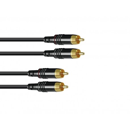 Cablu 2 RCA la @ RCA SOMMER CABLE RCA cable 2x2 1m bk Hicon