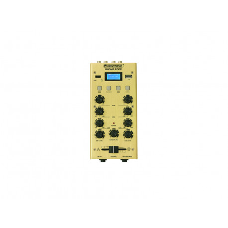 Mixer cu 2 canale, BT si USB player Omnitronic GNOME-202P Mini Mixer gold