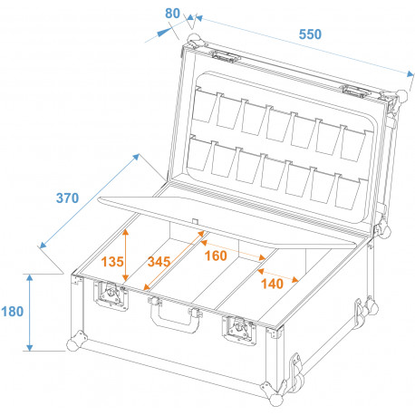 Flightcase trolley universal, Roadinger 3012622A