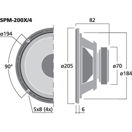 Difuzor full range Monacor SPM-200X/4