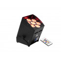 Uplight cu 7 x 8 W 4in1 LED, QuickDMX transceiver, frost filter si telecomanda IR, Eurolite AKKU UP-7 QCL