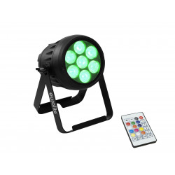 Proiector LED de exterior cu baterie, Eurolite AKKU IP PAR 7 QCL WDMX