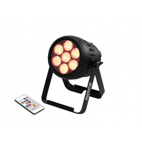 Proiector LED de exterior cu baterie, Eurolite AKKU IP PAR 7 QCL WDMX