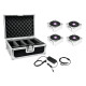 EUROLITE Set 4x AKKU Flat Light 1 chrome + Case + Charger