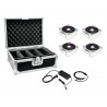 EUROLITE Set 4x AKKU Flat Light 1 chrome + Case + Charger