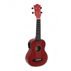 Ukulele soprano flamed red, Dimavery UK-100 FR