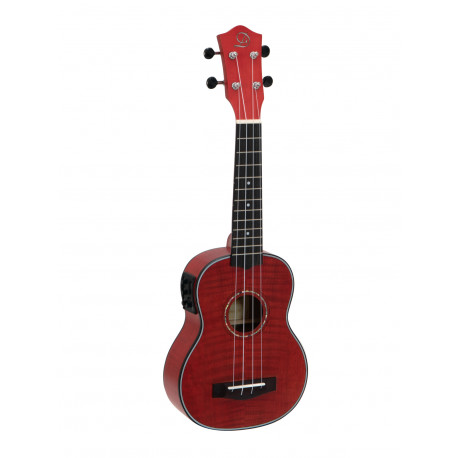 Ukulele soprano flamed red, Dimavery UK-100 FR