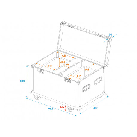 Flightcase pentru 2 x TMH-XB-280, Roadinger 31001074