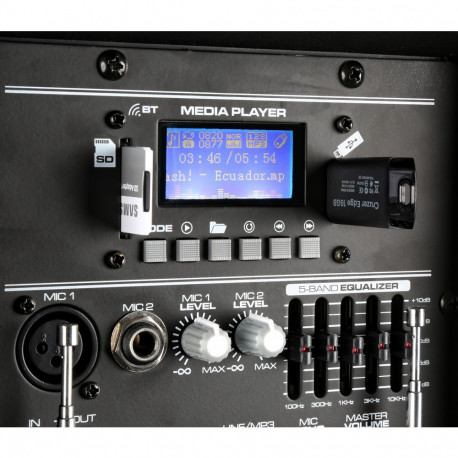 Boxa activa portabila 12" 2 UHF (200W RMS) + Bluetooth Vonyx  SPJ-PA912