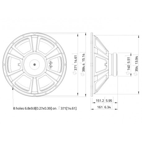 Woofer 15¨pentru chitara, 200 W/8 ohm, LaVoce FBASS15-20