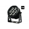 Proiector PAR negru de exterior 7x15W LED (6in1) RGBW+Amber+UV, FOS TOURING PAR 7X15 IP HEX 