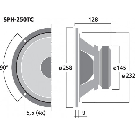 Woofer HiFi Monacor SPH-250TC