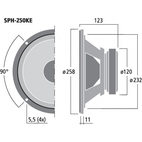 Difuzor HiFi Monacor SPH-250KE