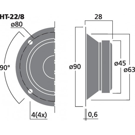 Tweeter cone Monacor HT-22/8