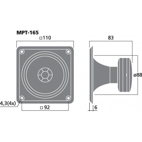 Tweeter piezo Monacor MPT-165
