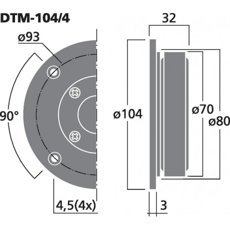 Tweeter dome HiFi Monacor DTM-104/4