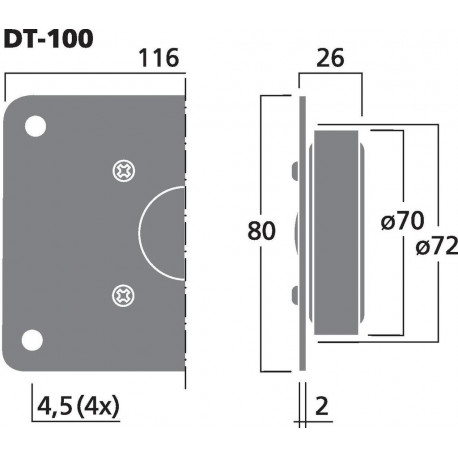 Tweeter HiFi dome Monacor DT-100