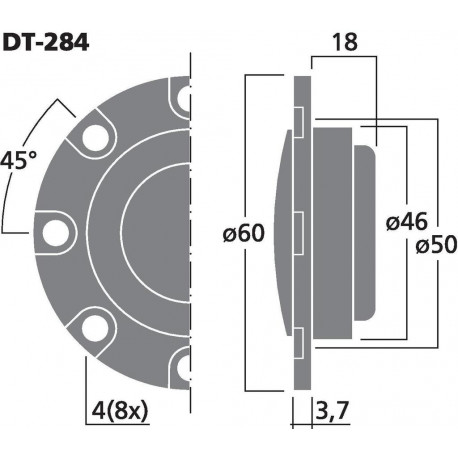 Set tweeter dome high-tech Monacor DT-284