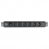 Consola 6x prize Shuko pentru rack DAP Audio 19" 6 way socketbox 