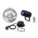 Set sfera cu oglinzi 20 cm, motor, proiector LED Eurolite 20000563 