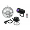 Set sfera cu oglinzi 20 cm, motor, proiector LED Eurolite 20000563