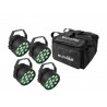 Set 4 proiectoare cu LED + geanta transport, Eurolite Set 4x LED PARty TCL Spot + Soft-Bag