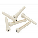 Set de 6 cuie din PVC pentru chitara, cu dot, alb, GEWA 555.003