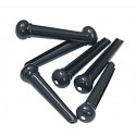 Set de 6 cuie din PVC pentru chitara, cu dot, negru , GEWA 555.004