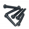 Set de 6 cuie din PVC pentru chitara, cu dot, negru , GEWA 555.004