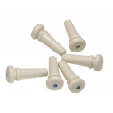 Set de 6 cuie terminale din PVC pentru chitara clasica si acustica, Crem, punct abalon, GEWA 555.101