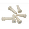 Set de 6 cuie terminale din PVC pentru chitara clasica si acustica, Crem, punct abalon, GEWA 555.101