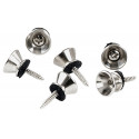 Set 6 butoane curea de metal 14 mm, cu surub si pasla neagra, GEWA 555.140