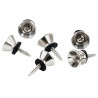 Set 6 butoane curea de metal 14 mm, cu surub si pasla neagra, GEWA 555.140