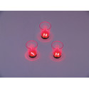Set de 3 pahare LED 2 oz cu Dice Play, roșu, 3x, Eurolite LED Glass 2oz with Dice Play, red, 3x