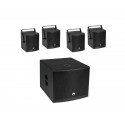 Set MOLLY-12A Subwoofer active + 4x MOLLY-6 Top 8 Ohm, black, Omnitronic 20000757