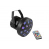 Derby mic cu 4 LED-uri, schimbare de culoare RGBW și telecomandă IR, Eurolite LED Mini Z-20 USB 