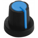 Buton rotativ negru cu albastru, Monacor KN-11/BL 